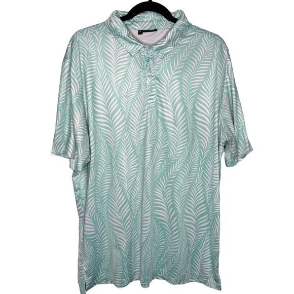 Greenside Golf Moisture Wicking Palm Hawaiian Short Sleeve Polo‎ Size XL - Picture 1 of 5